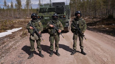 National conscript soldiers during military exercises at the near Rovaniemi, Finland. Getty Images