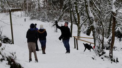 A man throws a snowball in Buxton, UK. Darren Staples/ Reuters
