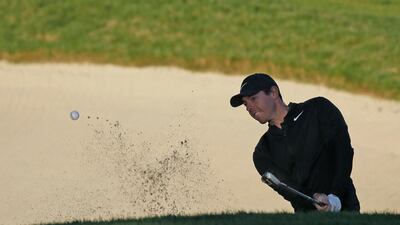 Rory McIlroy has some work ahead to make the 54-hole cut after a 74 at Monterey that included a staggering double-bogey at the par-four fifth. Eric Risberg / AP Photo