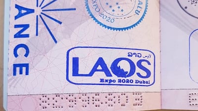 Pavilion stamps in Mr Zaanoun's passport, including those from France, Laos and Iran.