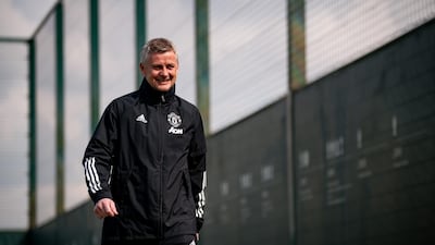 Manager Ole Gunnar Solskjaer oversees Manchester United's training session. Getty