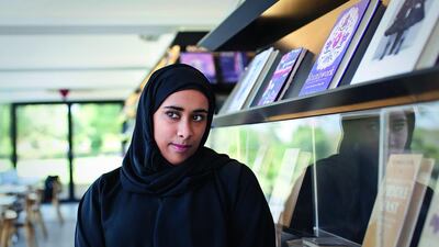 The Emirati poet Hassa Al Mansoori, who has established her following via social media. Razan Alzayani / The National