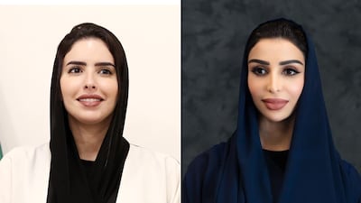 Hend Al Otaiba, UAE Ambassador to France, and Afra Al Hameli, director of the Strategic Communications Department at the Ministry of Foreign Affairs and International Co-operation. Khushnum Bhandari / The National / UAE Ministry of Foreign Affairs and International Co-operation