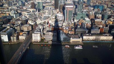 London is well suited to compete with Dubai’s aim to become the capital of the Islamic economy by 2016. Above, a shadow of The Shard over London. Peter Macdiarmid / Getty Images
