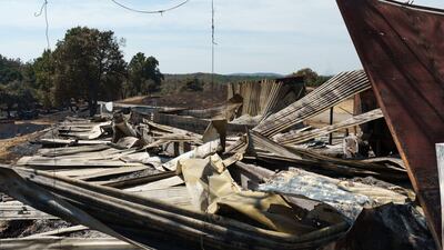 A destroyed livestock pen in Dadia National Park