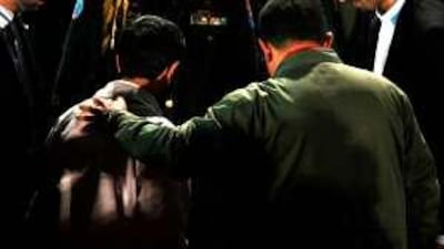 The Venezuelan president, Hugo Chavez, right, and his Iranian counterpart, Mahmoud Ahmadinejad, are united in their hostiity towards the US.