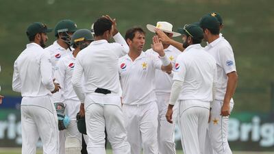 Yasir Shah of Pakistan celebrates the wicket of Peter Siddle of Australia. Getty Images