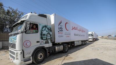Lorries carrying 129,000 litres of fuel and four loaded with cooking gas crossed into Gaza. Getty Images