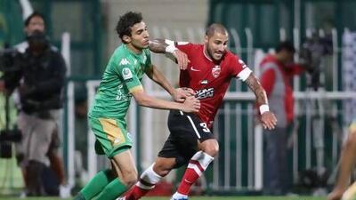 Al Ahli's Ricardo Quaresma, right, was kept in check as Al Shabab scored a morale-boosting win at the Maktoum bin Rashid Stadium. Mike Young / The National