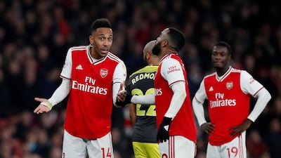 Arsenal's Alexandre Lacazette, right, scored twice in a 2-2 draw against Southampton. Reuters