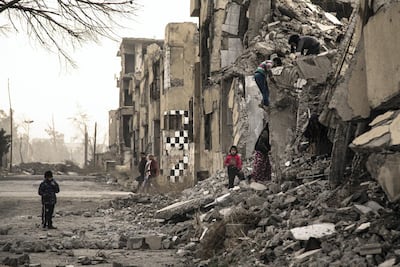 Raqqa was devastated during the battle to reclaim it from ISIS in 2017. Almost three years on, parts of the city are still in rubble. Thibault Lefébure for The National
