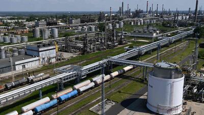 Duna oil refinery, near Szazhalombatta, south of Budapest. Hungary says it would need years to replace Russian oil in its refineries and power stations. AFP