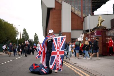 'Stop The Boats' flags are sold outside the stadium prior to the FIFA World Cup 2026 qualifier match between England and Andorra at Villa Park in September, 2025. Getty Images