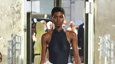 Asymmetric hems by Alaia