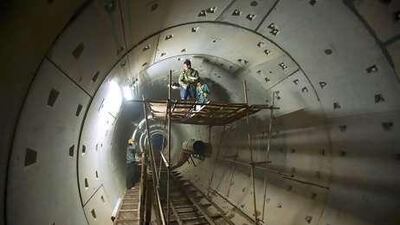 Labourers work on part of the Xi'an subway system in China. It will eventually have six lines.