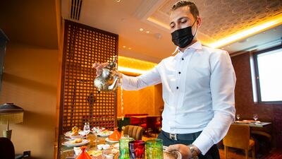 Everything begins with a tea at the Morocco Pavillion.