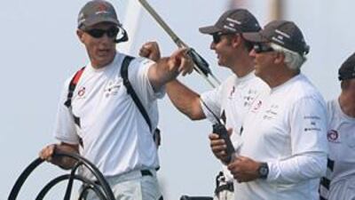 Ed Baird, left, hopes he will be the helmsman for Alinghi for the race in Ras al Khaimah.