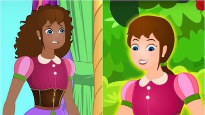 Parents have slammed the cartoon as racist for depicting Dina as black after a curse causes her to lose her beauty. My Pingu TV / YouTube