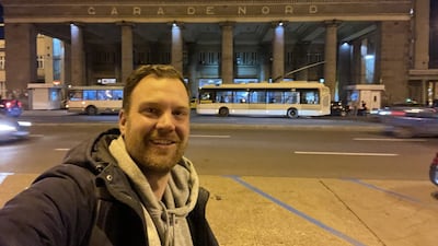 Wiebe Wakker at Gara de Nord in Bucharest on day 2, before his journey to Istanbul.