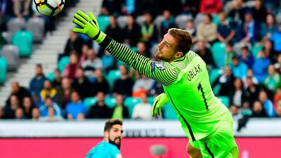 GK: Jan Oblak of Slovenia and Atletico Madrid. Jure Makovec / AFP