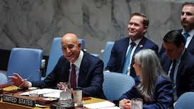 US special envoy for Syria Tom Barrack speaks during a UN Security Council meeting in New York. Reuters