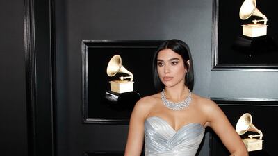 Dua Lipa, in Versace, arrives for the 61st annual Grammy Awards at the Staples Centre in Los Angeles, California, on February 10, 2019. EPA