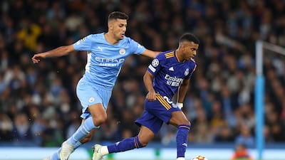 Rodrygo - 6: Powered shot straight at Ederson as Real started to battle back into game after disastrous start. Kept relatively under control by Zinchenko and his last contribution before being taken off was a poor pass out for goal-kick to waste good opportunity for Real. Getty