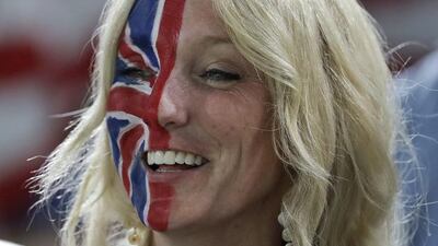 A British fan watches the artistic gymnastics men’s individual all-around final at the 2016 Summer Olympics in Rio de Janeiro. Jae C Hong / AP Photo