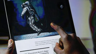 Apple senior vice president of worldwide marketing Phil Schiller talks about the new iPad Pro. It has a 13-inch screen, attachable keyboard and a stylus, which the company hopes will help turn around a two-year slump in iPad sales. Earlier full-sized iPads have had 10-inch screens. Monica Davey / EPA