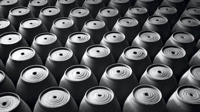 Amal, Palestine: This exquisite image showcases a multitude of pots in Gaza City, where traditional ornaments are still in high demand.