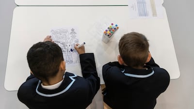 Young pupils at Queen Elizabeth's School, Dubai Sports City. Antonie Robertson / The National