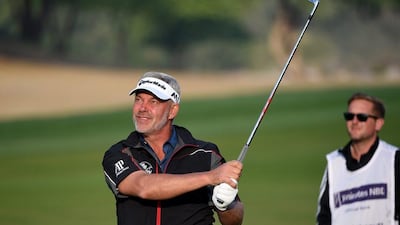 DUBAI, UNITED ARAB EMIRATES - FEBRUARY 03: Darren Clarke of Northern Ireland on the par five 3rd hole during the pro-am event prior to the Omega Dubai Desert Classic on the Majlis course at the Emirates Golf Club on February 3, 2016 in Dubai, United Arab Emirates. (Photo by Ross Kinnaird/Getty Images)