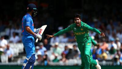 India, in blue, and Pakistan, in green, play in multinational tournaments. Charlie Crowhurst / Getty Images