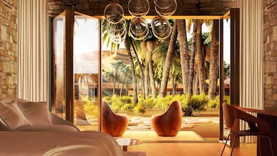 With towering dunes, date-palm plantations and natural springs, the Liwa area is higher and cooler than many other parts of the UAE, and home to protected herds of Arabian oryx and sand gazelle. Courtesy Oasis Eco Resort