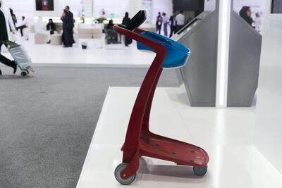 IntelTrack's smart cart at Gitex. Reem Mohammed / The National