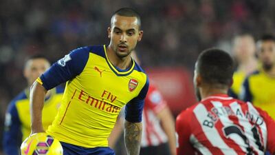 Theo Walcott shown during Arsenal's 2-0 loss to Southampton in the Premier League on Thursday. Olly Greenwood / AFP / January 1, 2015