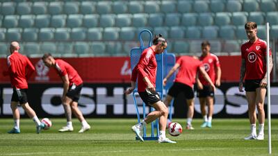 Wales train for their Uefa Nations League clash with Poland on Wednesday, June 1. EPA