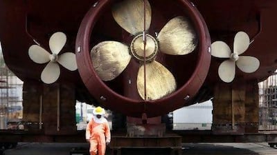 Ship repair facilities at Drydocks World. The company aims to complete its restructuring by March. Jaime Puebla / The National