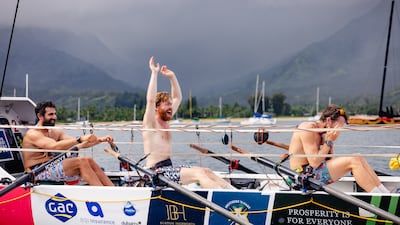 The landed in Hanalei Bay, Kauai after 39 days at sea. Photo: World's Toughest Row
