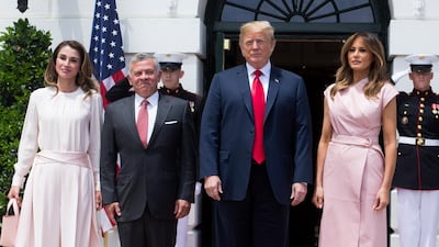 Donald Trump and King Abdullah discussed the peace process, de-escalation efforts in Syria and boosting aid and bilateral ties with Amman. EPA