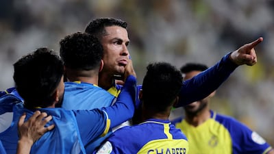 Al Nassr's Cristiano Ronaldo celebrates scoring the winning goal in a 3-2 win over Al Shabab in the Saudi Pro League at Al Awwal Park, Riyadh, on May 23, 2023. Reuters