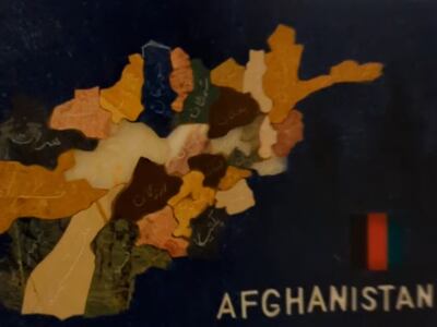 The map in Lapis highlights each province in Afghanistan. Leen Alfaisal / The National