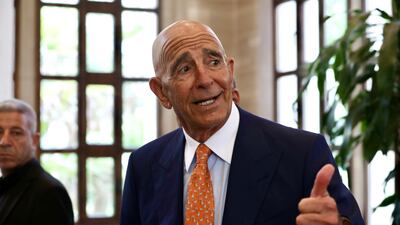 The Lebanese government has given US Special Envoy Thomas Barrack, pictured, an 'unbelievably satisfying' response in regards to the disarming of Hezbollah. EPA