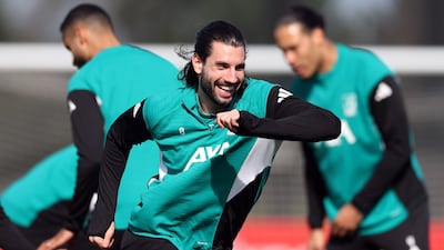 Dominik Szoboszlai during a Liverpool training session earlier in the year. Getty Images