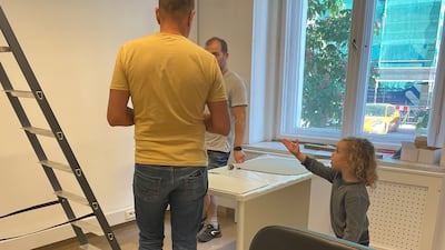 The Ukrainian consultancy firm's office being prepared in the Polish capital. Photo: Diia.Business