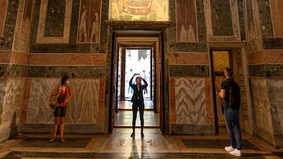People visit the Chora or Kariye Museum. AFP