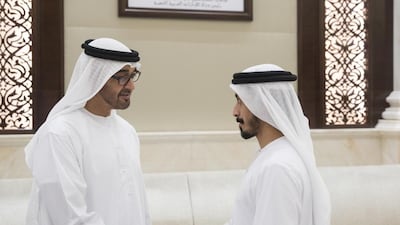 Sheikh Mohammed bin Zayed with members of Al Jazira Football Club. Ryan Carter / Crown Prince Court - Abu Dhabi
