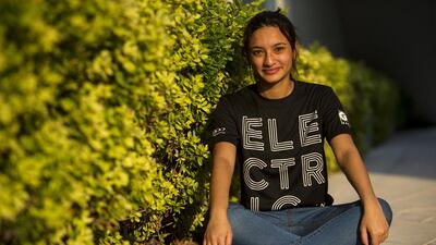 Nada Al Bedwawi, 19, is a student at New York Universtity Abu Dhabi, and spends two to three hours every morning training in the water. Christopher Pike / The National