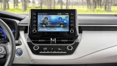 The Corolla's central console.