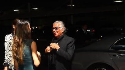 The Italian fashion designer Roberto Cavalli outside the Cavalli Club in Dubai. Satish Kumar / The National